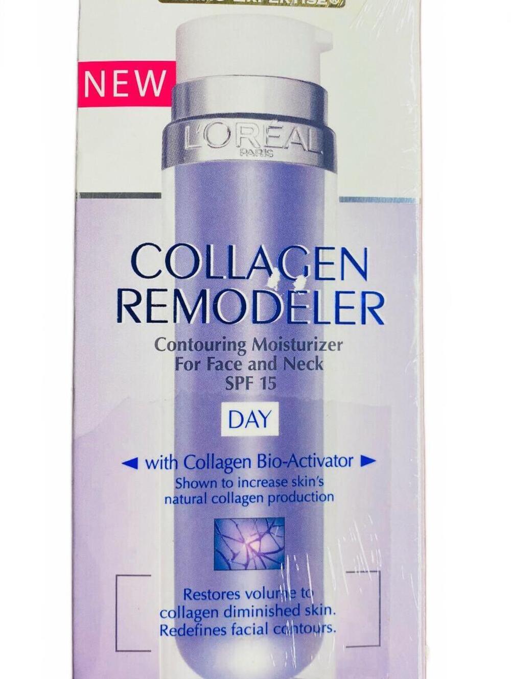 NEW L'oreal Collagen Remodeler For Face & Neck Spf 15 with collagen DAY 1.7 Oz